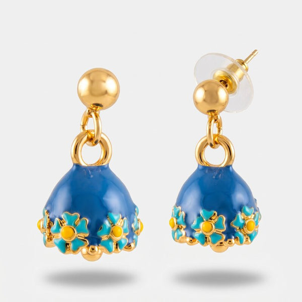 Orecchini in Metallo con campanella a fiori multicolor - BYSIMON gioielli