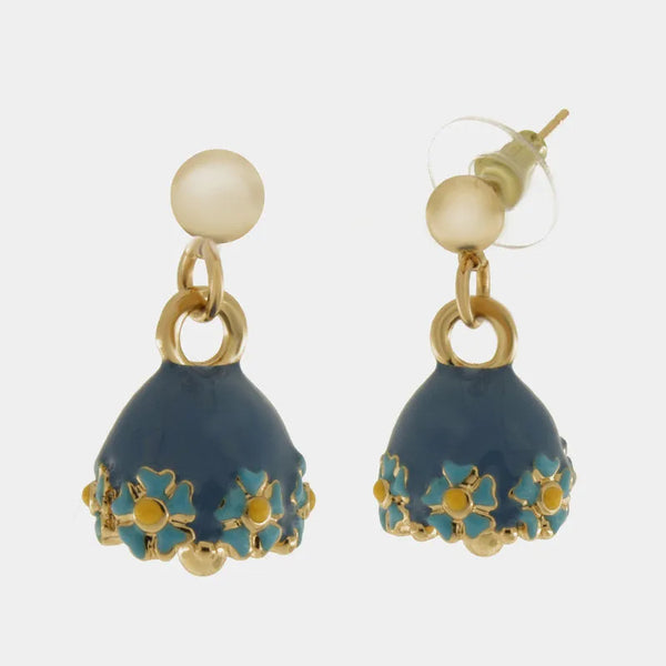 Orecchini in Metallo con campanella a fiori multicolor - BYSIMON gioielli
