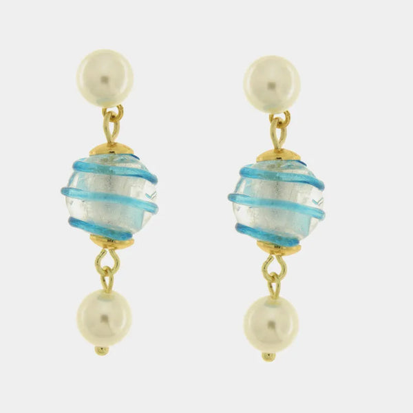 Orecchini in Metallo con cristalli ispirati all'art glass - BYSIMON gioielli