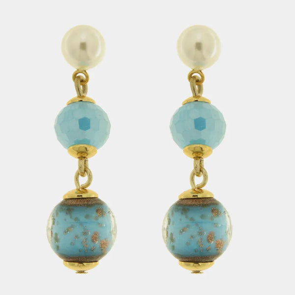 Orecchini in Metallo con cristalli azzurri ispirati al vetro di Murano AMOVENEZIA - gioiello BySimon