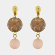 Orecchini in Metallo con cristalli rosa ispirati al vetro di Murano