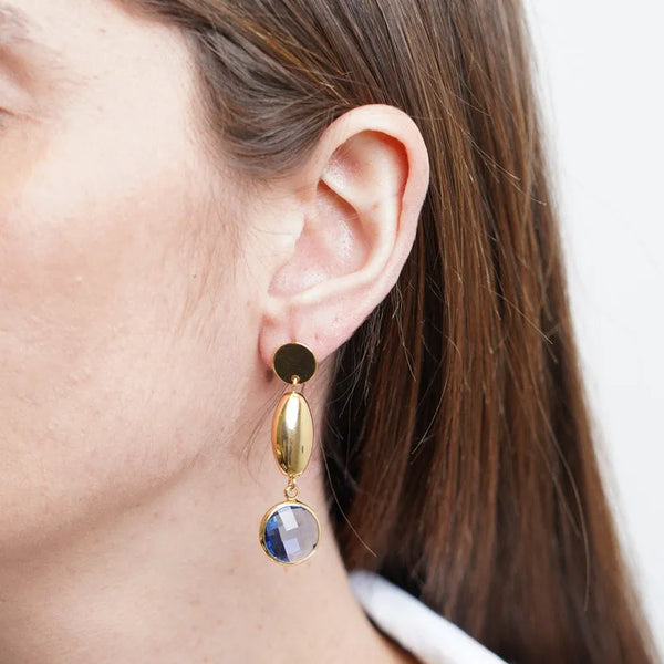 Orecchini in Metallo con cristalli blu