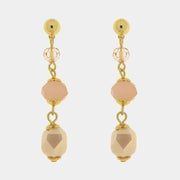 Orecchini in Metallo con cristalli rosa