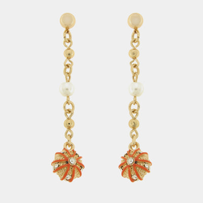 Orecchini in Metallo con ricci arancio - BYSIMON gioielli
