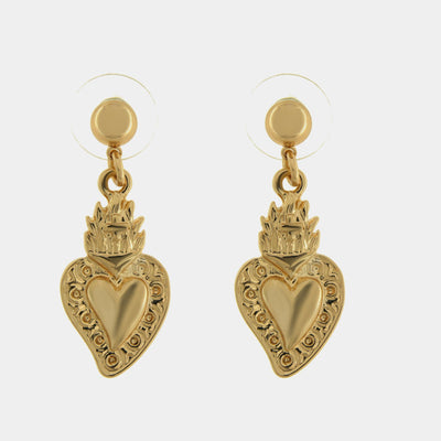 Orecchini in Metallo cuore sacro con corona - BYSIMON gioielli