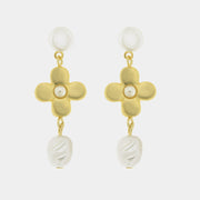 Orecchini in Metallo fiori con perle