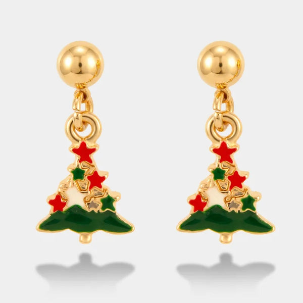 Orecchini in Metallo con albero di Natale