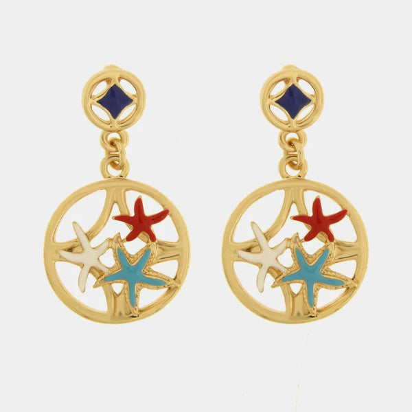 Orecchini in Metallo stelle marine colorate - BYSIMON gioielli