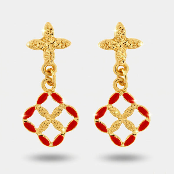 Orecchini in Metallo maioliche rosse - BYSIMON gioielli
