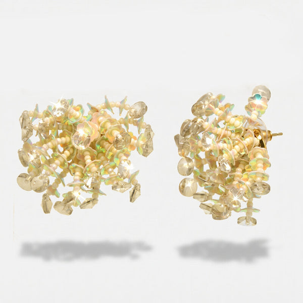 Orecchini in Metallo donna paillettes dorate iridescenti luminose - BYSIMON gioielli