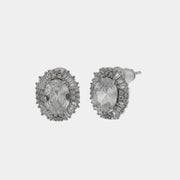 Orecchini in Metallo Lobo Tondo Cesellato Strass