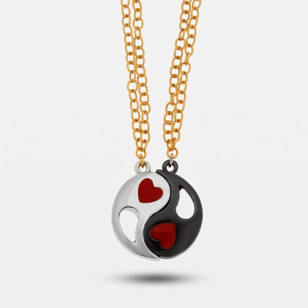 Set in Metallo collana magnetica a forma di ying yang - BYSIMON gioielli