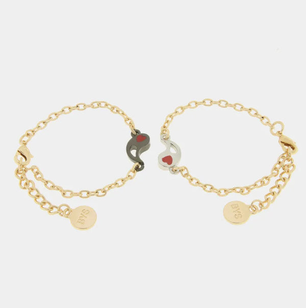 Set in Metallo bracciale magnetico a forma di ying yang - BYSIMON gioielli