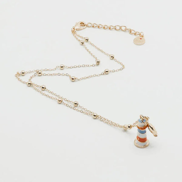 Collana in Metallo con faro pendente impreziosito da smalti colorati - BYSIMON gioielli
