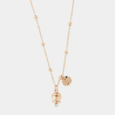 Collana in Metallo con campanella portafortuna pendente, impreziosita da cristalli - BYSIMON gioielli