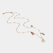 Collana in Metallo multiciondolo, con charms cannolo, cassata e Sicilia pendenti, impreziositi da smalti colorati