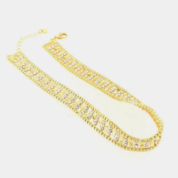 Collana in Metallo colliere impreziosito da cristalli