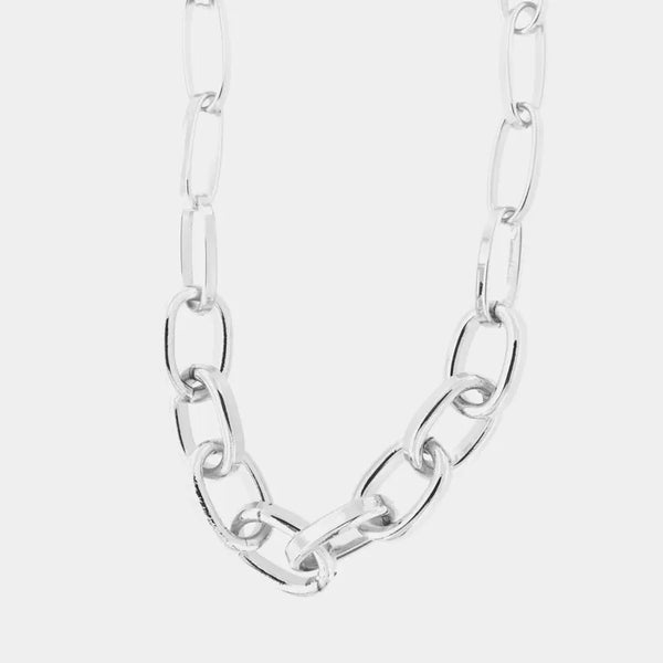 Collana in Metallo girocollo a catena a maglie larghe lucide