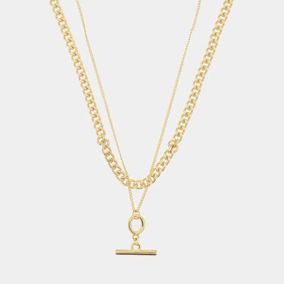 Multi-strand metal necklace with groumette