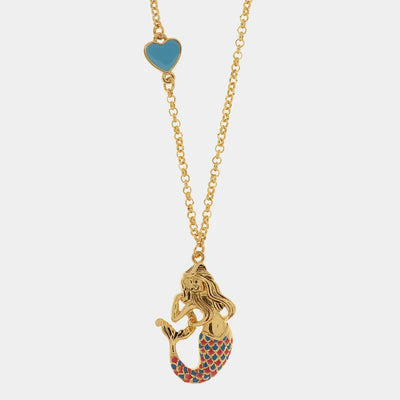 Collana con sirena partenopea e cuore | regalo portafortuna originale | BYSIMON