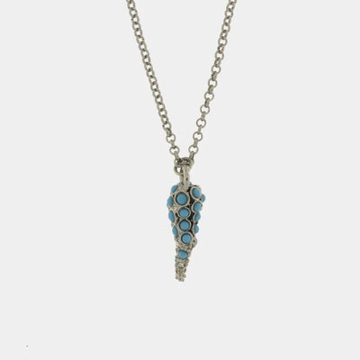 Collana in Metallo con pendente a forma di cornetto e cristalli