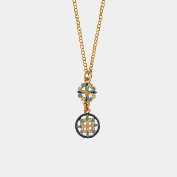 Collana in Metallo con maioliche colorate - BYSIMON gioielli