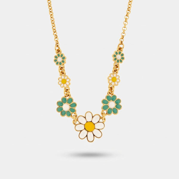 Collana in Metallo girocollo con margherite colorate - BYSIMON gioielli
