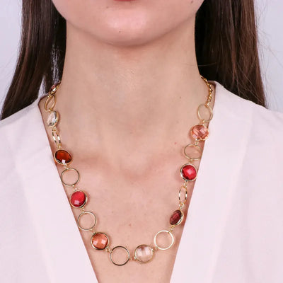 Collana in Metallo con cristalli ispirati all'art glass