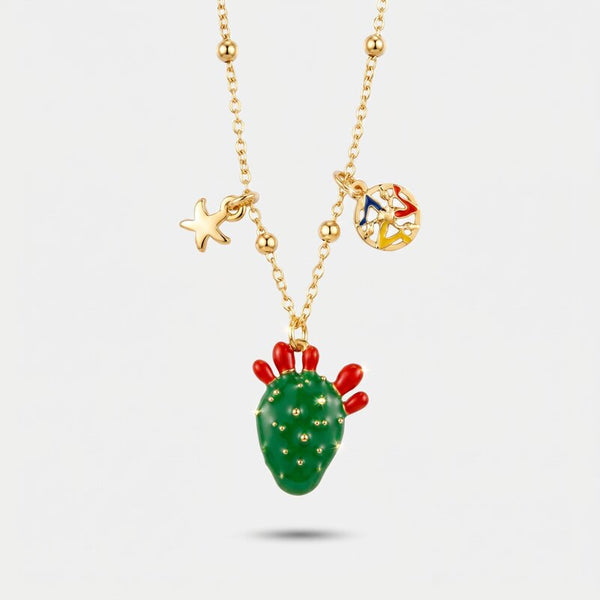 Collana in Metallo con cactus pendente - BYSIMON gioielli