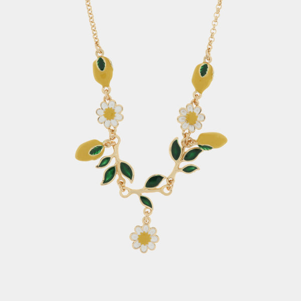 Collana in Metallo collana con limoni e margherita pendente - BYSIMON gioielli