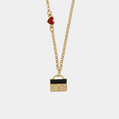 Metal necklace with black bag
