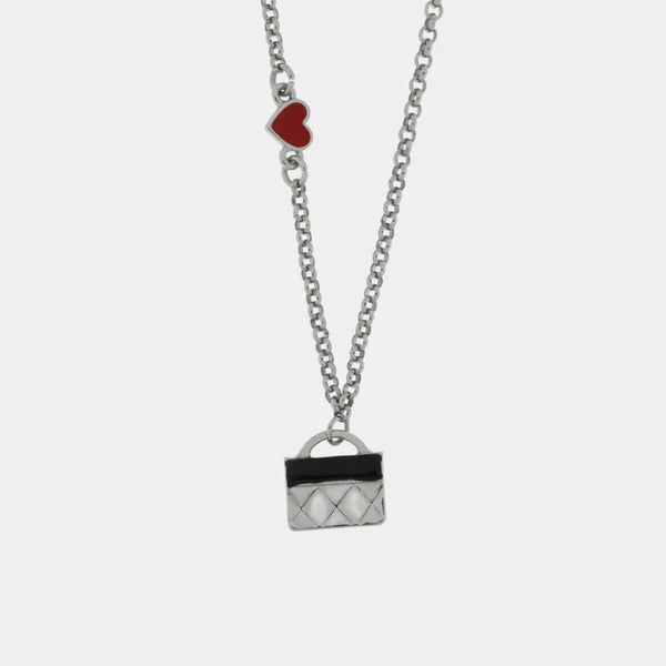Collana in Metallo con borsa rettangolare nera - BYSIMON gioielli