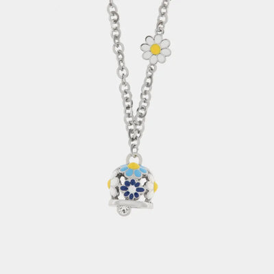 Collana in Metallo campanella con fiori blu - BYSIMON gioielli