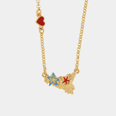 Collana in Metallo con sicilia e stelle marine SICILY - gioiello BySimon