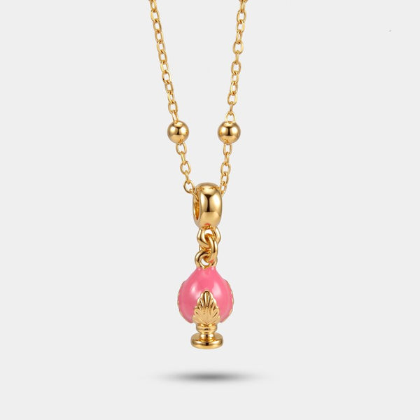 Collana in Metallo con pumo rosa - BYSIMON gioielli