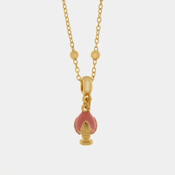 Collana in Metallo con pumo rosa - BYSIMON gioielli