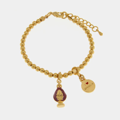 Bracciale in Metallo con pumo viola - BYSIMON gioielli