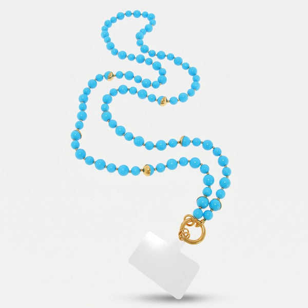 Catena per Cellulare con perle azzurre sintetiche - BYSIMON gioielli