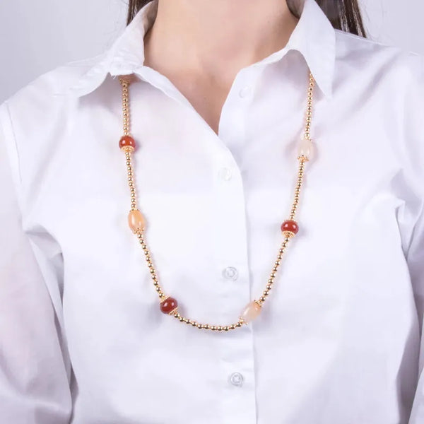 Collana in Metallo con cristalli colorati