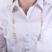 Collana in Metallo con fiori rosa - BYSIMON gioielli