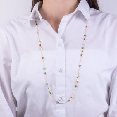 Collana in Metallo con cristalli colorati - BYSIMON gioielli