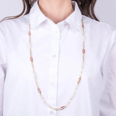 Collana in Metallo con perline e cristalli - BYSIMON gioielli