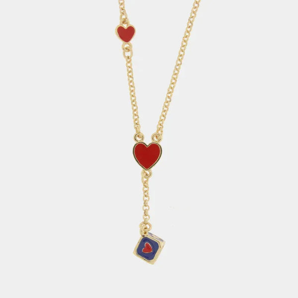Collana in Metallo con cuore e dado pendente - BYSIMON gioielli