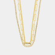 Collana in Metallo multifilo con catena e zirconi