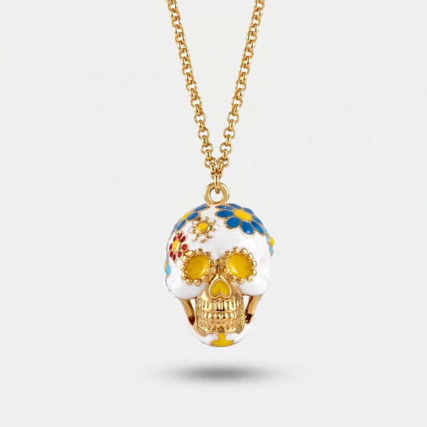 Collana in Metallo con capuzzella bianca impreziosita da fiori colorati AMONAPOLI - gioiello BySimon