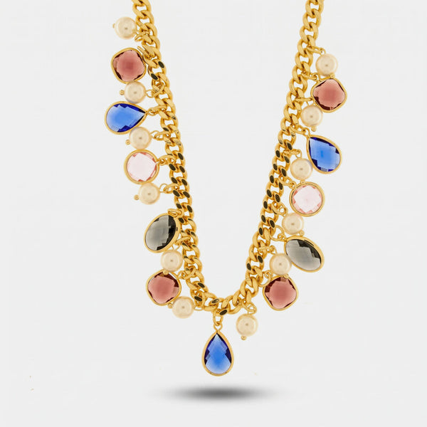 Collana in Metallo con perle e cristalli colorati AMOVENEZIA - gioiello BySimon