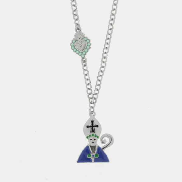 Collana in Metallo con San Gennaro AMONAPOLI - gioiello BySimon