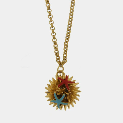 Collana in Metallo con riccio di mare e stelle marine