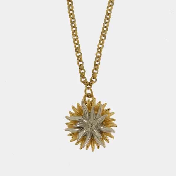 Collana in Metallo con riccio di mare placcato oro e argento - BYSIMON gioielli