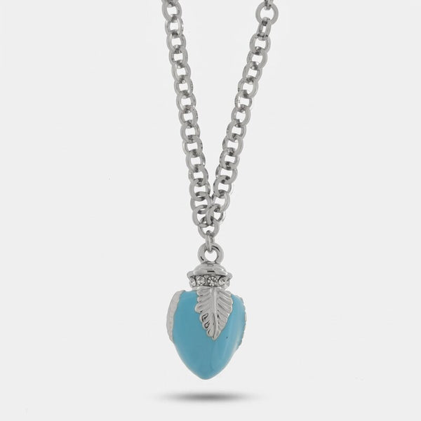 Collana in Metallo con pumo azzurro BYS - gioiello BySimon